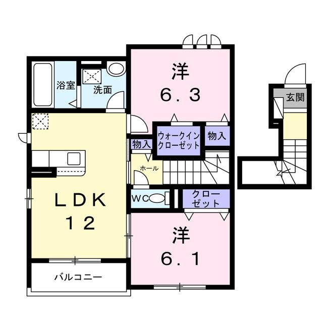 メゾンボヌールⅡ(2LDK/2階)の間取り写真