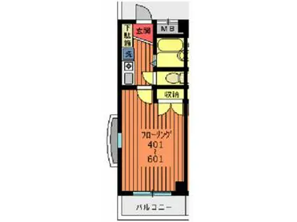 新葉ラピス第3ビル(1K/6階)の間取り写真