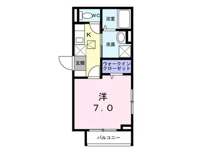 サンシャワー(1K/1階)の間取り写真