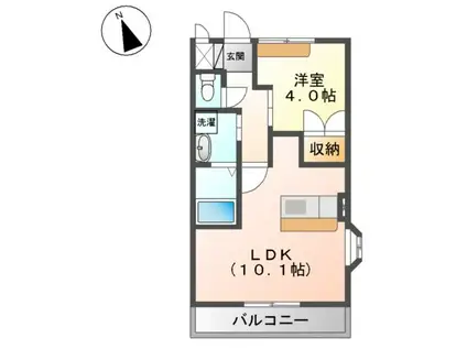 ラフィネ(1LDK/2階)の間取り写真