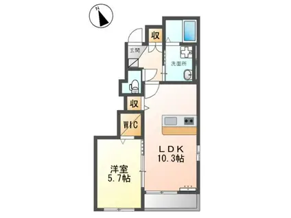 SHUTERUN豊南(1LDK/1階)の間取り写真