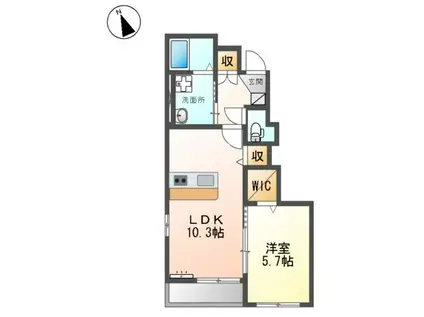 SHUTERUN豊南(1LDK/1階)の間取り写真