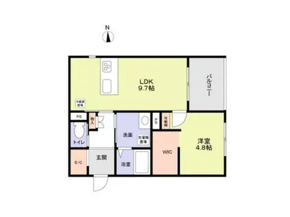 FORESTMAISON堀川御池(1LDK/2階)の間取り写真