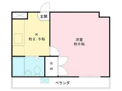 サンライト堀越(1K/3階)の間取り写真