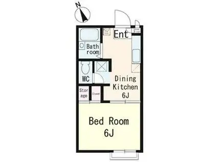 ルピナスA(1DK/1階)の間取り写真