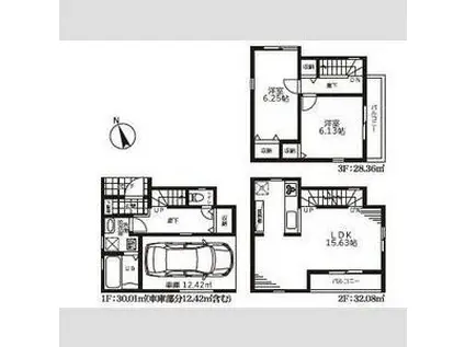 つくばエクスプレス 八潮駅 徒歩31分 3階建 築1年(2LDK)の間取り写真