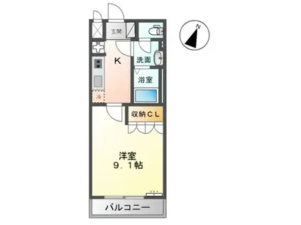 ドルチェ(1K/2階)の間取り写真