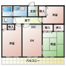 ヴィラトルナーレ(3DK/3階)の間取り写真