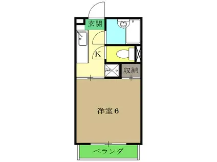 ホームズ美浜(1K/2階)の間取り写真