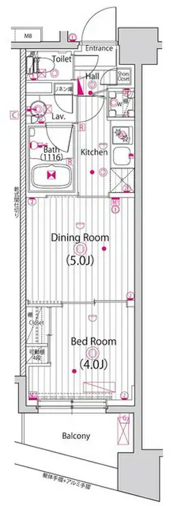 グランド・ガーラ横浜新子安 8階階 間取り