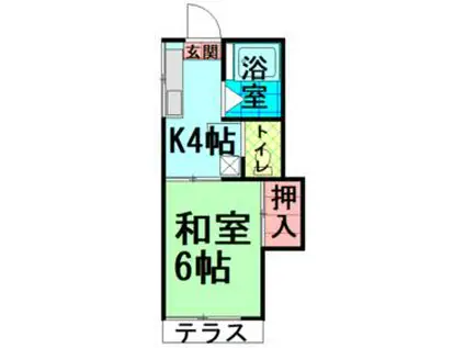 ハウスエリーゼ(1K/2階)の間取り写真