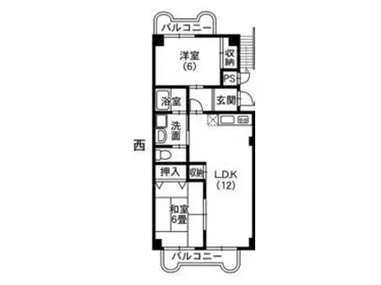 シェケル・シモボリⅡ(2LDK/1階)の間取り写真