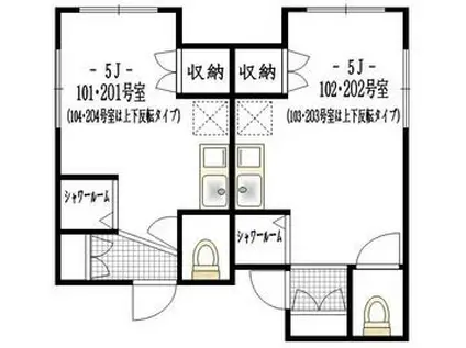 ブル・ミュール(ワンルーム/2階)の間取り写真