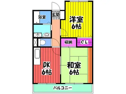 エトワール泉大津(2DK/1階)の間取り写真