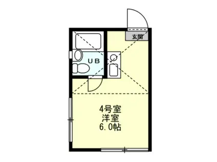 パンシオン読売ランド前A棟(ワンルーム/2階)の間取り写真
