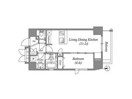 オーパスホームズ大泉学園Ⅰ(1LDK/4階)の間取り写真