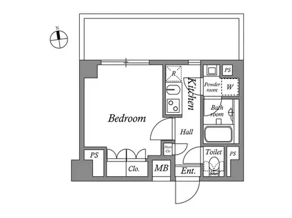 ザ・レジデンス神楽坂Ⅱ(1K/6階)の間取り写真