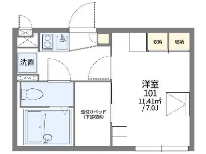 レオパレスファーレⅦ(1K/2階)の間取り写真