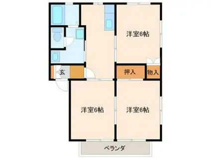 グリーンハイツ2(3K/2階)の間取り写真