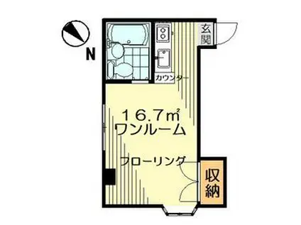 佐々木マンション(ワンルーム/2階)の間取り写真