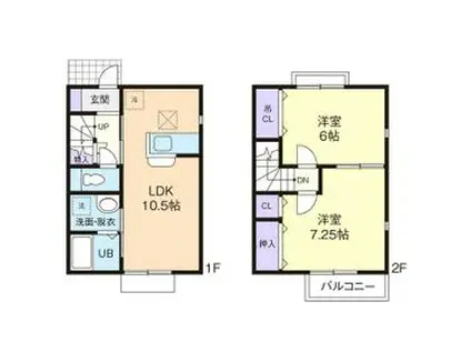 フォーリア爽A(2LDK/1階)の間取り写真