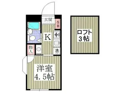 ラフォーレ柏井(1K/1階)の間取り写真