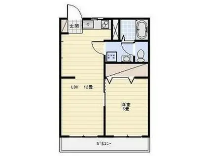 太陽ハイツ(1DK/1階)の間取り写真