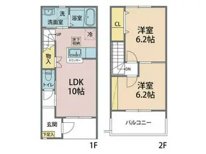 メゾン.ライトウィング(2LDK/1階)の間取り写真