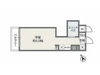 スカイコート横浜富岡(ワンルーム/3階)の間取り写真