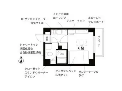 プチグランデアクア(1K/2階)の間取り写真