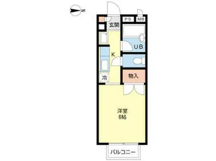キャメルコートA(1K/2階)の間取り写真