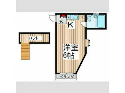 B′CASA千葉野田RE-BORN(1K/2階)の間取り写真