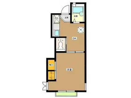 パルコート幡谷(1DK/1階)の間取り写真