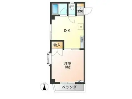 エール・ド・シャトーⅠ(1DK/4階)の間取り写真