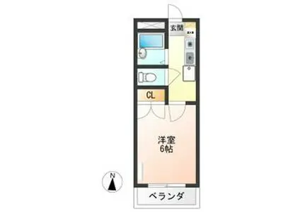 西川田第8レジデンス(1K/3階)の間取り写真