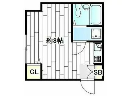 ブルーメゾン石川町(ワンルーム/1階)の間取り写真