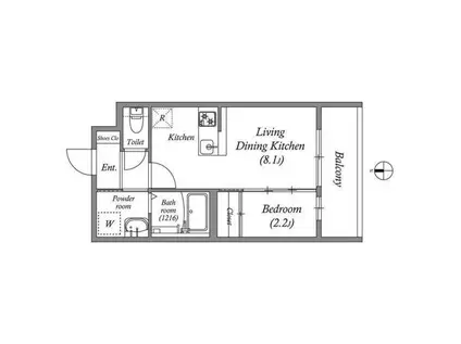 アドバンス京都リエートⅡ(1LDK/3階)の間取り写真