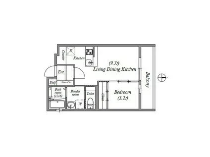 アドバンス京都リエートⅡ(1LDK/5階)の間取り写真