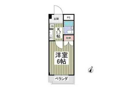 ブランジュール(1K/2階)の間取り写真