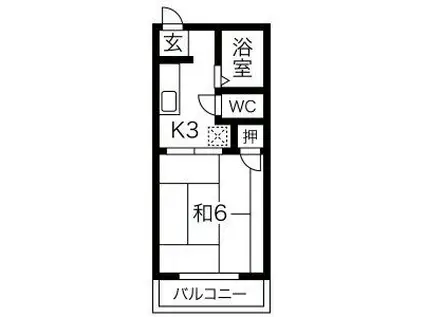 フォーブル平成(1K/2階)の間取り写真