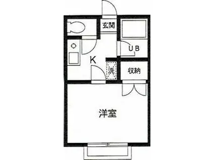 メゾン・ワカバ(1K/1階)の間取り写真