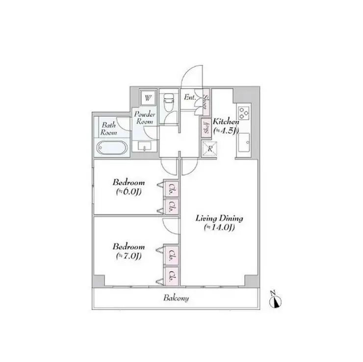 ヴァンテ・アン神楽坂 3階階 間取り