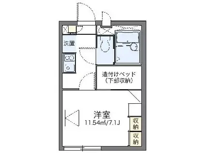 レオパレスオーチャード(1K/1階)の間取り写真