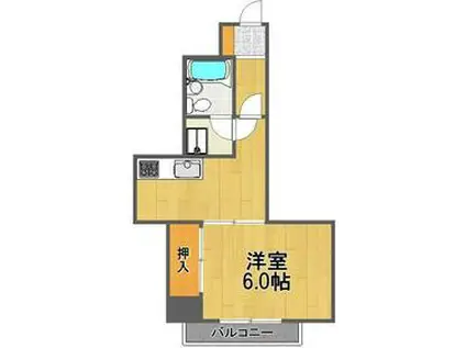 プラーズ追分(1K/4階)の間取り写真