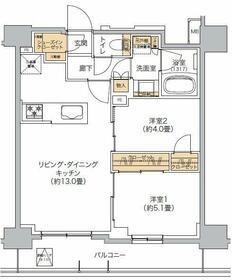 リビオメゾン西麻布(2LDK/10階)の間取り写真