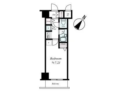 グランド・ガーラ笹塚(1K/2階)の間取り写真