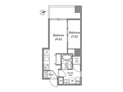 オーパスホームズ芝公園(1LDK/10階)の間取り写真
