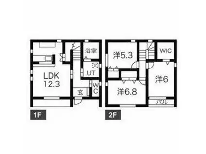 東北本線 宇都宮駅 徒歩26分 2階建 築11年(3LDK)の間取り写真