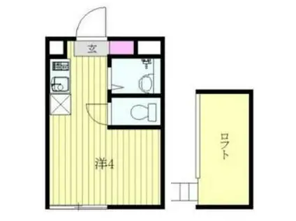 ハイネス祖師谷(ワンルーム/1階)の間取り写真