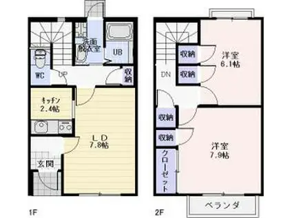 Ｐａｒｋ　　Ｈｅｉｍｕ　　Ｂ(2LDK)の間取り写真
